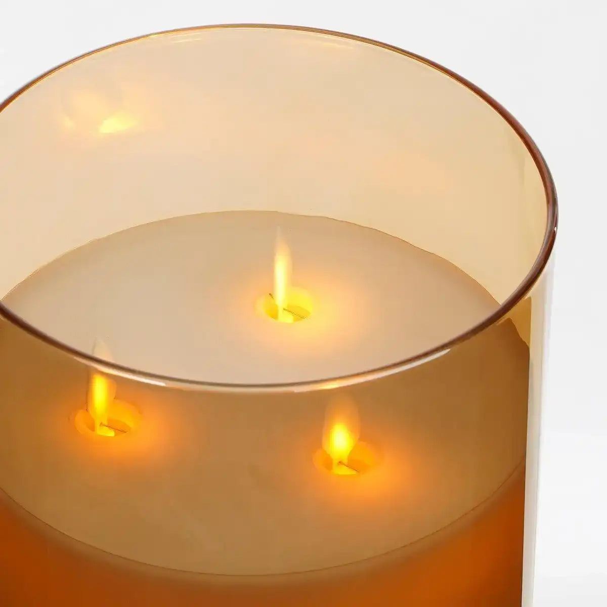 LED-Kerze – H20 x Ø15 cm – Glas/Wachs – Gold - HomeDesign Knaus