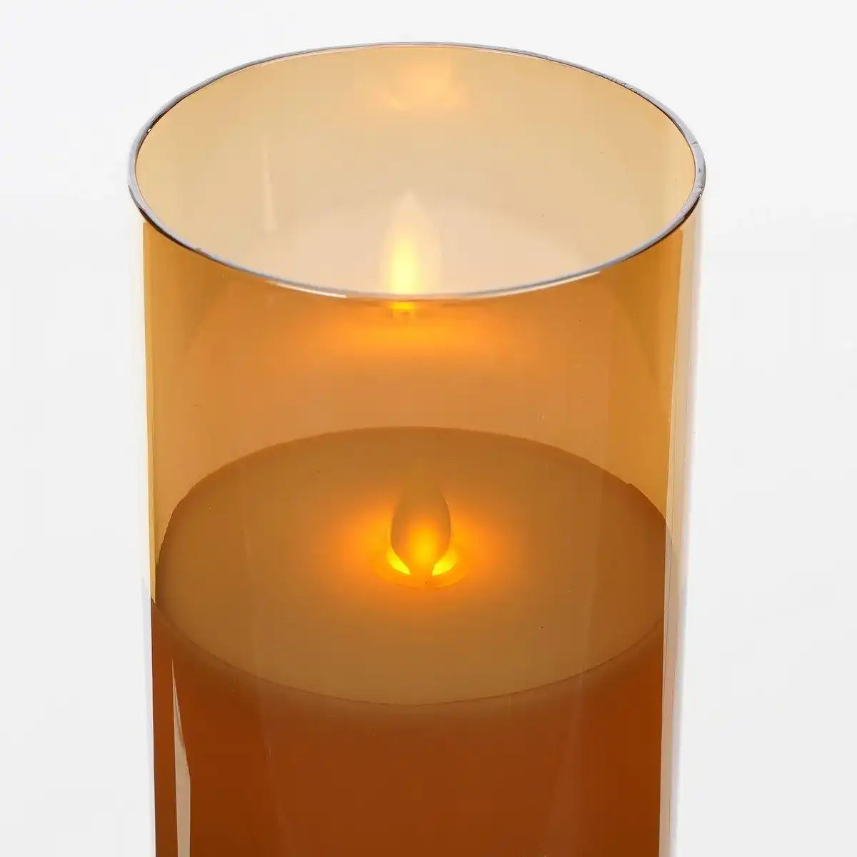 LED-Kerze – H25 x Ø10 cm – Glas/Wachs – Gold - HomeDesign Knaus