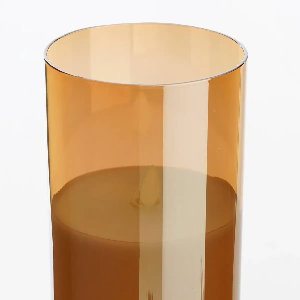 LED-Kerze – H25 x Ø10 cm – Glas/Wachs – Gold - HomeDesign Knaus