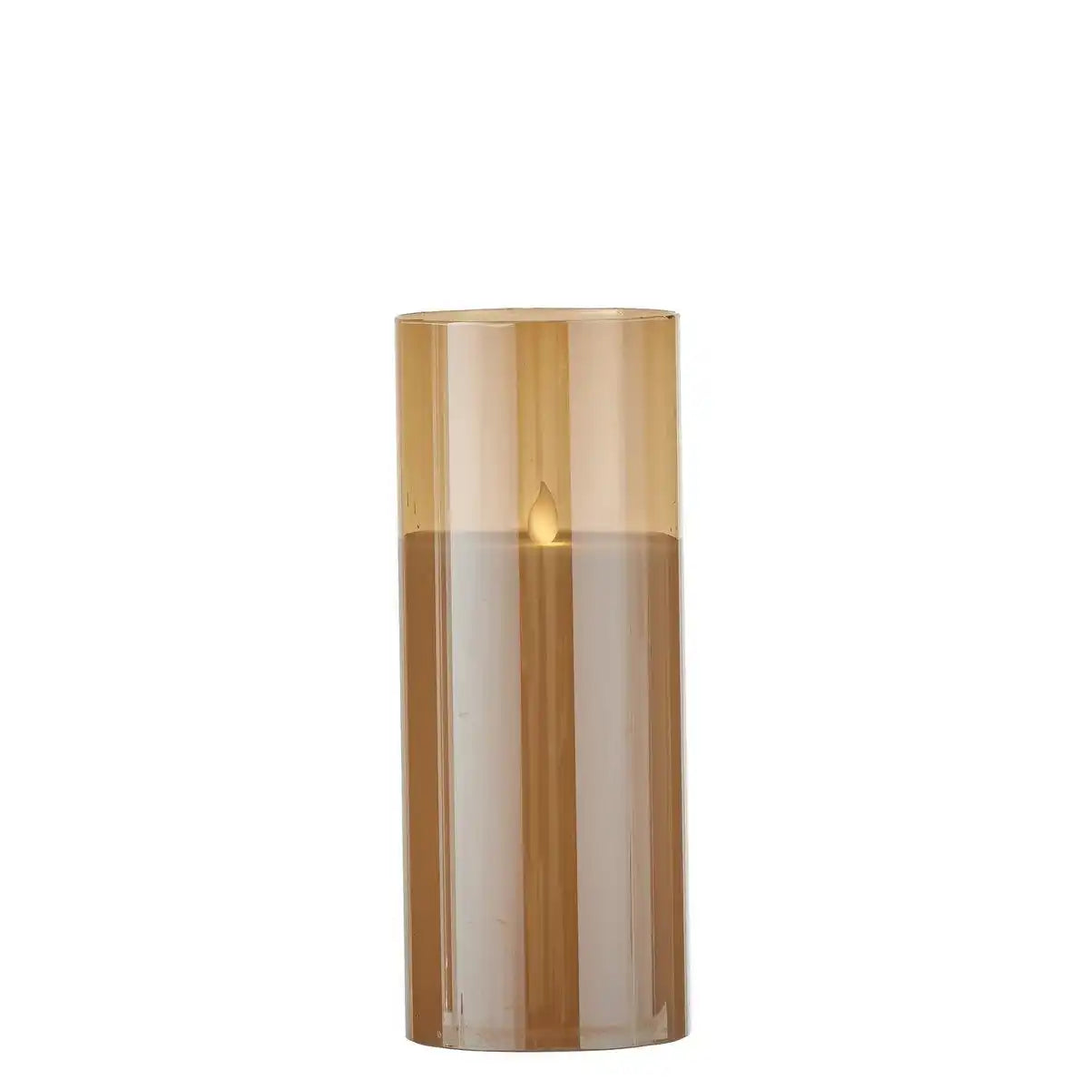 LED-Kerze – H25 x Ø10 cm – Glas/Wachs – Gold - HomeDesign Knaus