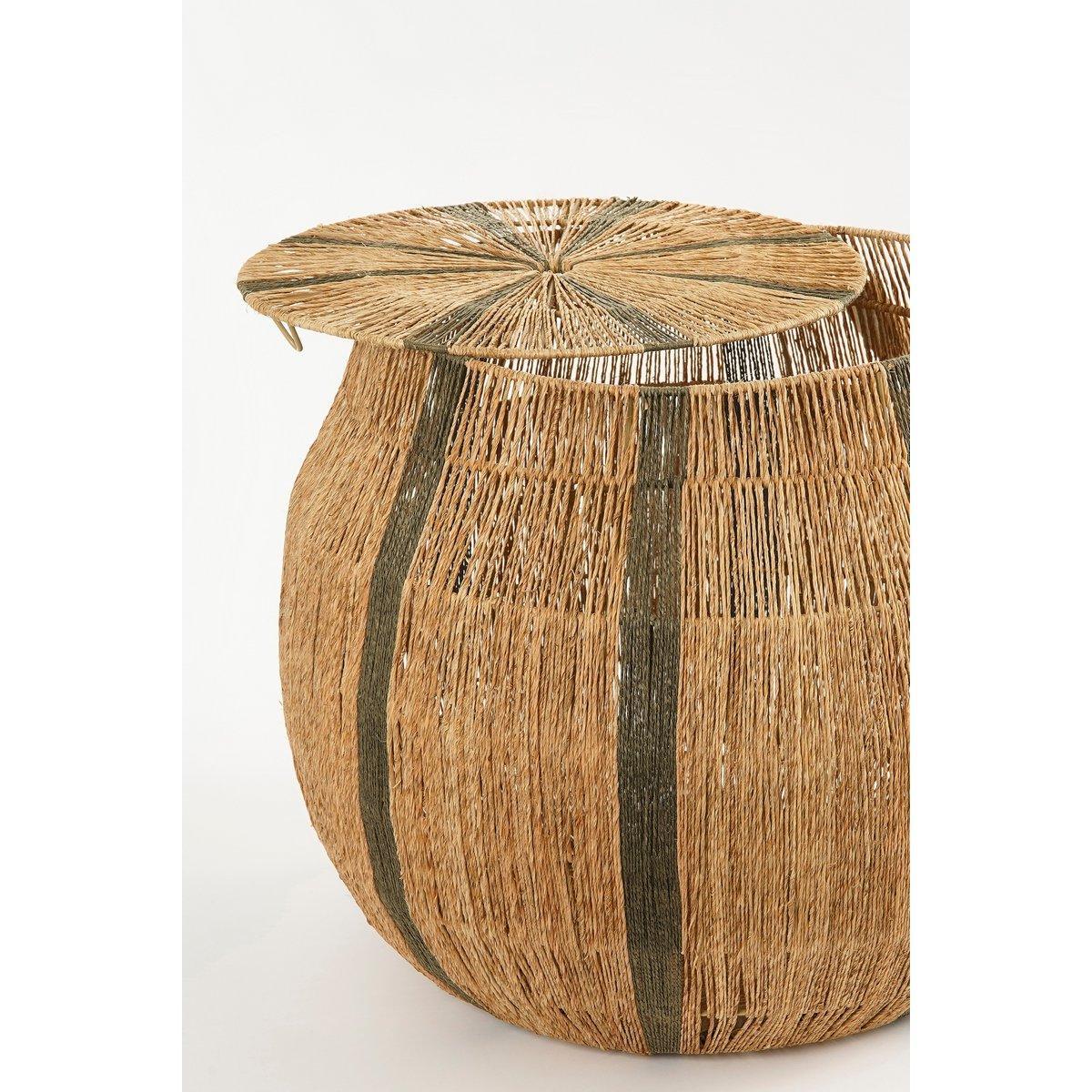 Liliano Korb – 2er-Set – H48 x Ø50 cm – Jute – Dunkelgrün - HomeDesign Knaus