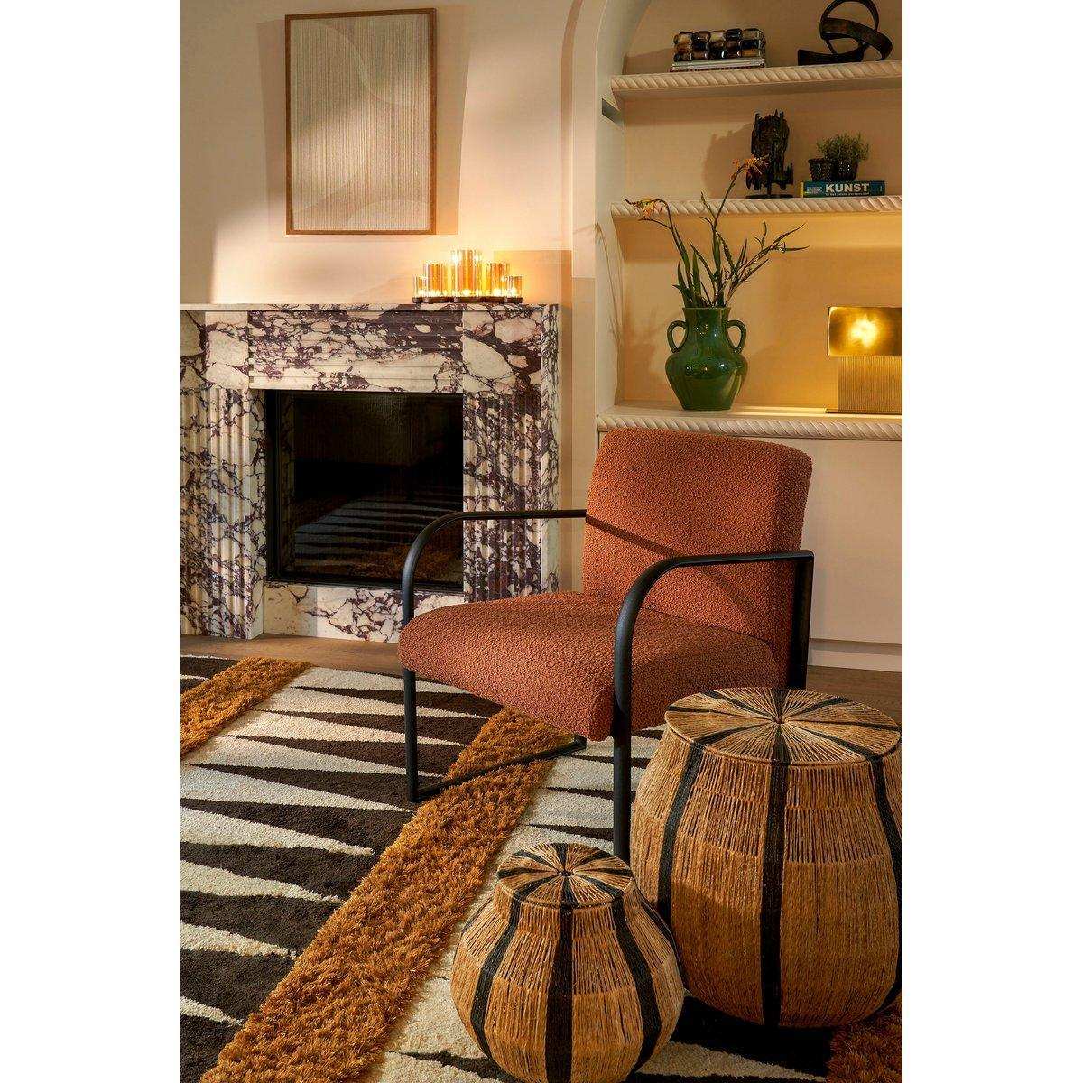 Liliano Korb – 2er-Set – H48 x Ø50 cm – Jute – Schwarz - HomeDesign Knaus