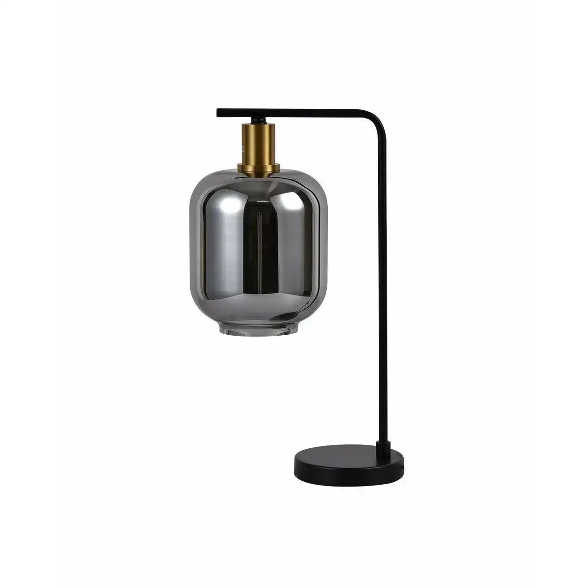 Lilien Tischlampe Rauchglas Edelstahl - HomeDesign Knaus