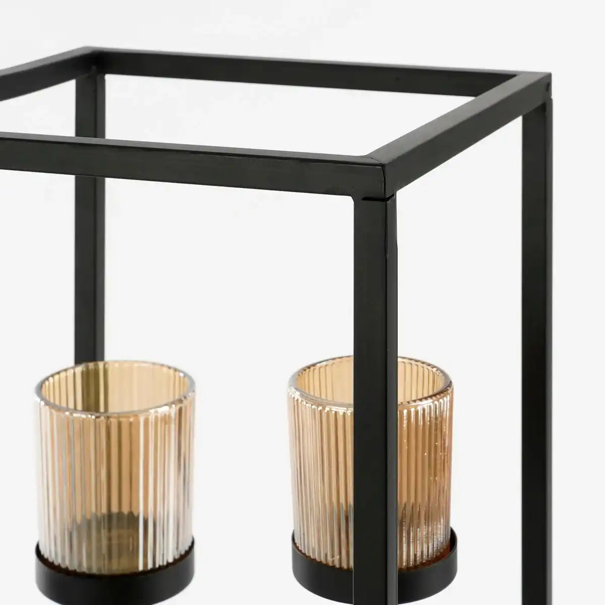 Lomond Kerzenhalter – L21 x B21 x H61 cm – Metall – Schwarz, Gold - HomeDesign Knaus