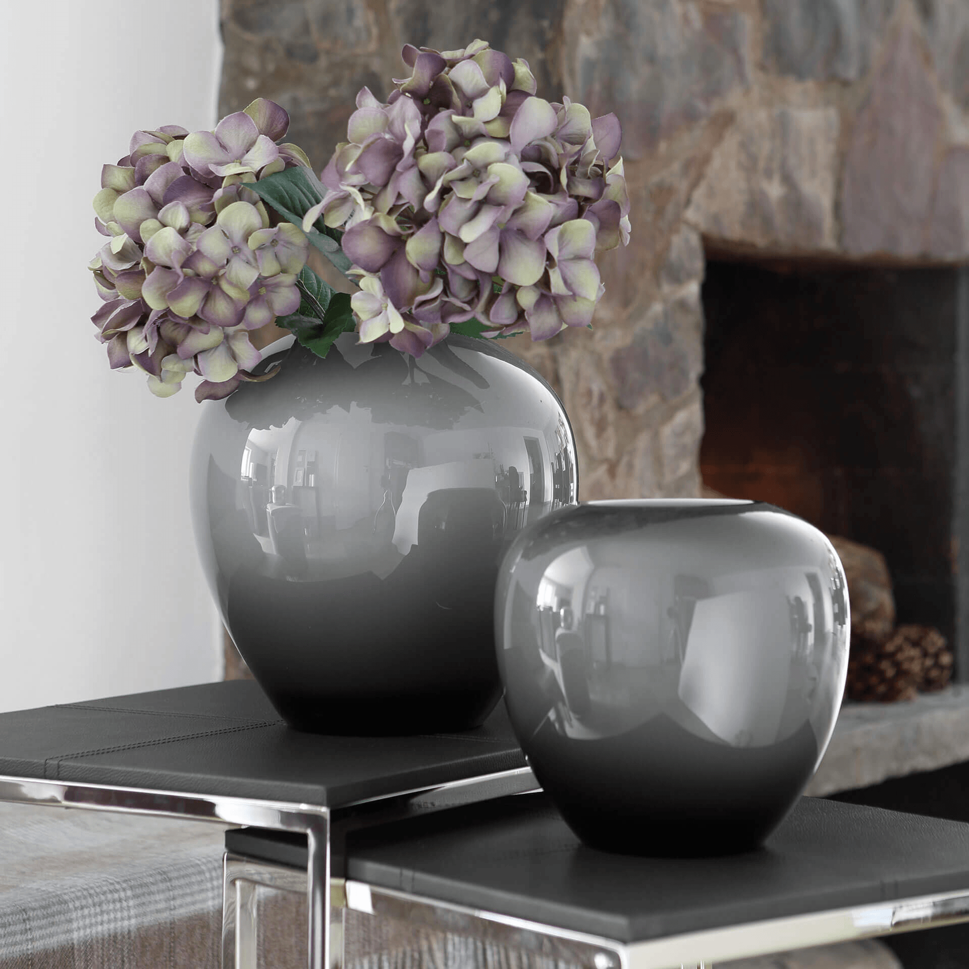Losone Vase Blumenvase Handarbeit Glasvase Bodenvase - HomeDesign Knaus
