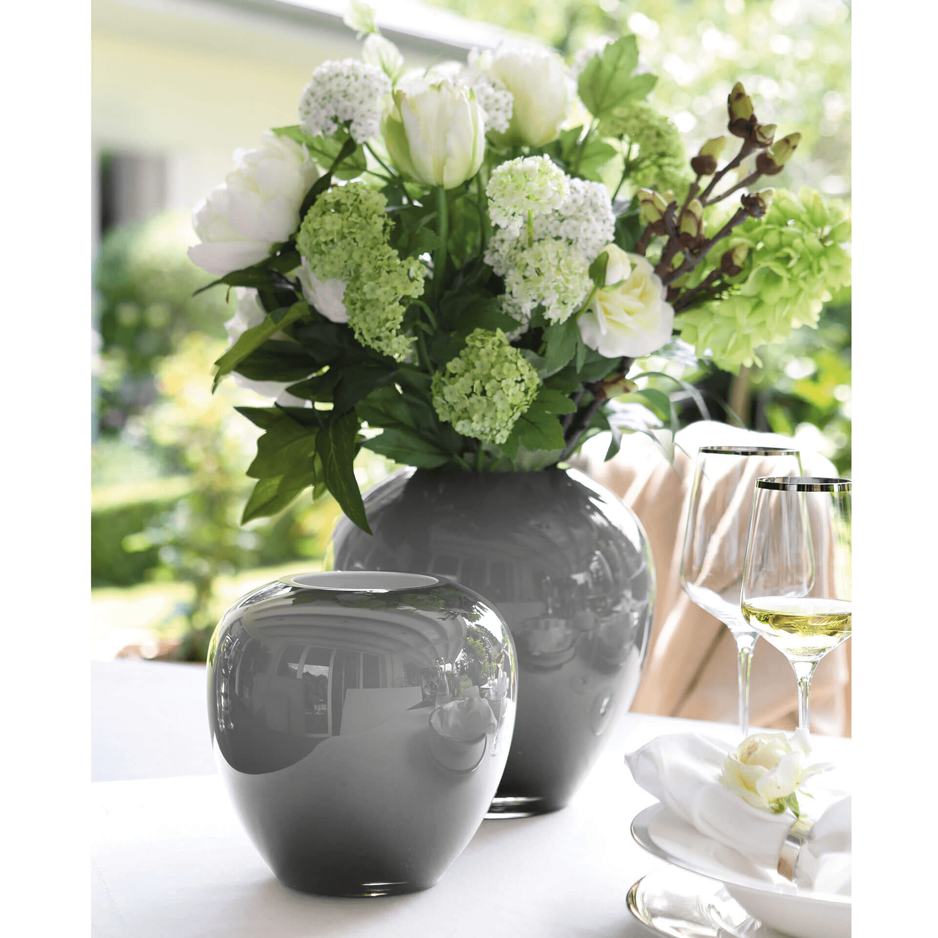 Losone Vase Blumenvase Handarbeit Glasvase Bodenvase - HomeDesign Knaus