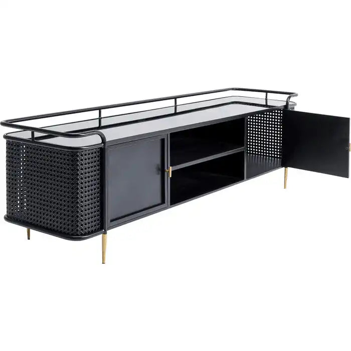 Lowboard Fence lackierten Stahl Gestell Tv Schrank 160x48cm - HomeDesign Knaus