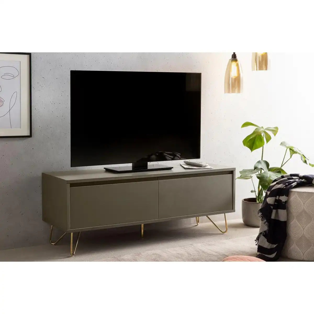 Lowboard mit Schublade und Klappfach, matt - HomeDesign Knaus