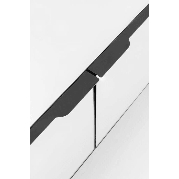 Lowboard TV-Wand Soran Schwarz verspiegelt Stahl pulverbeschichtet 180 cm - HomeDesign Knaus