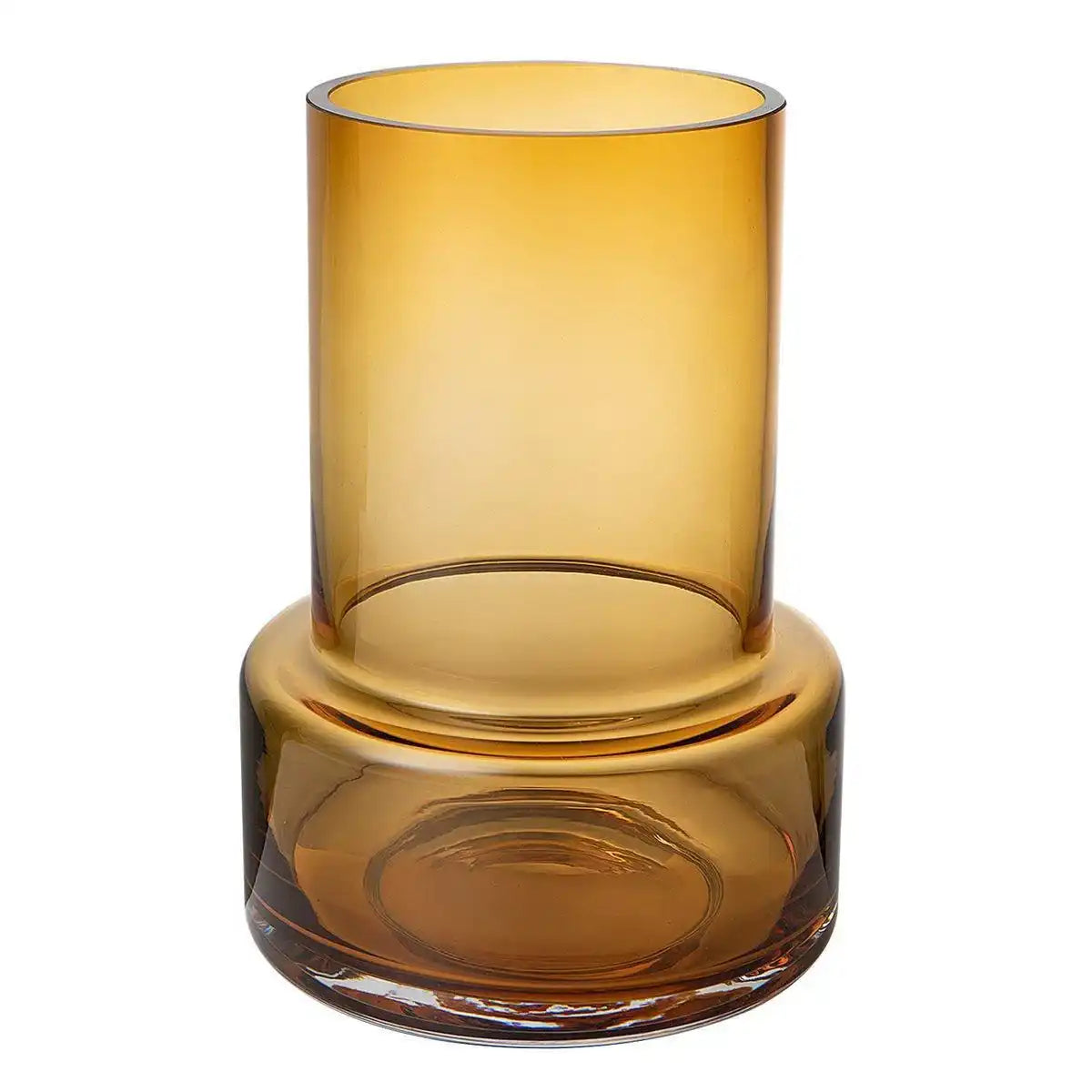 LUXURIÖSE 9-mm-Glasvase, Bernsteinfarbe: TYLER 25 im Retro-Stil - HomeDesign Knaus