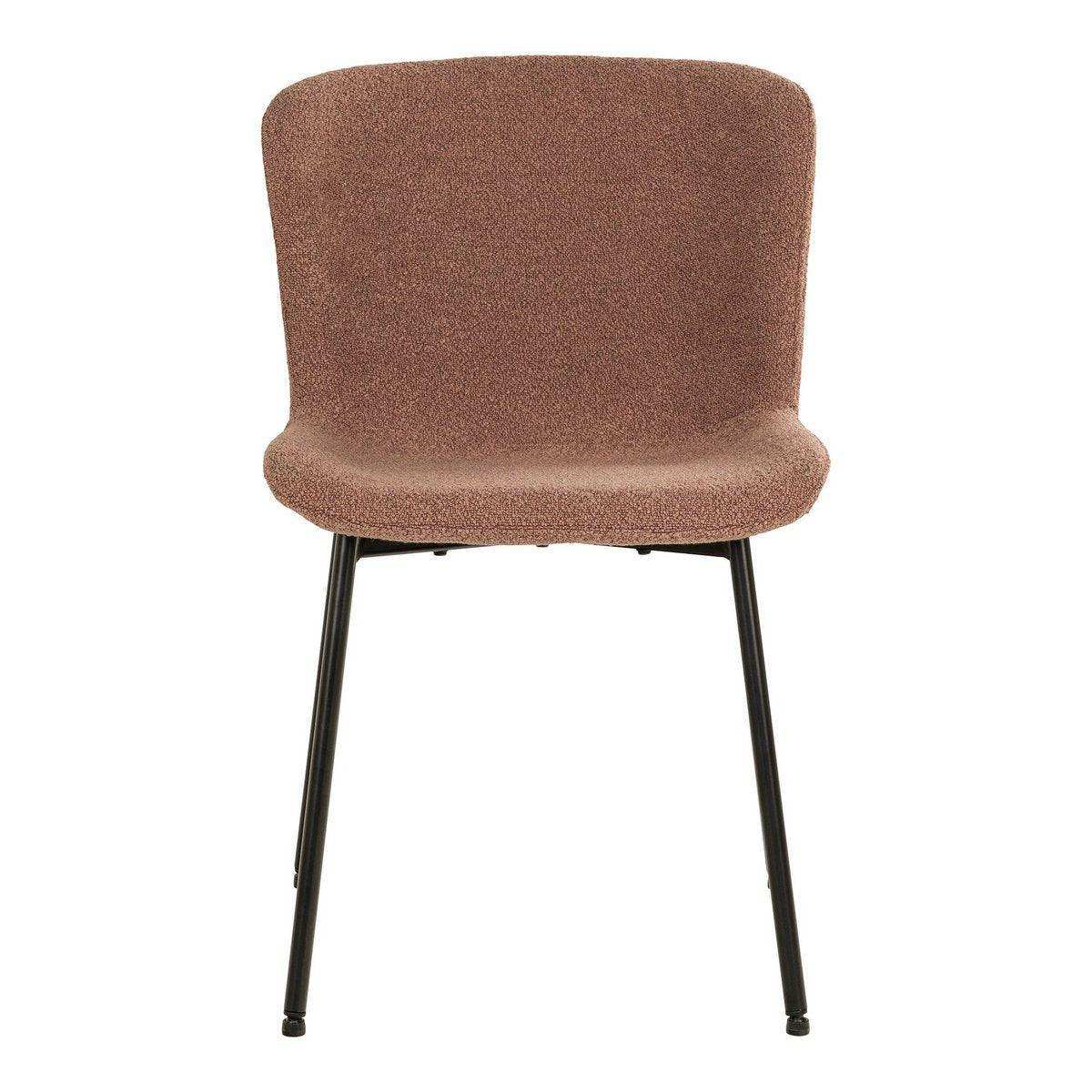 Maceda Esszimmerstuhl – Esszimmerstuhl aus Bouclé, Rost mit schwarzen Beinen - HomeDesign Knaus