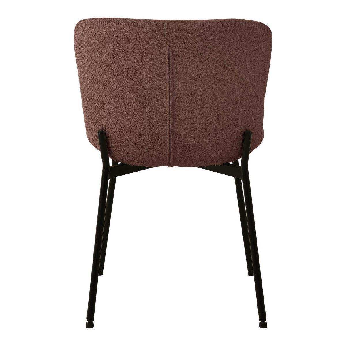 Maceda Esszimmerstuhl – Esszimmerstuhl aus Bouclé, Rost mit schwarzen Beinen - HomeDesign Knaus