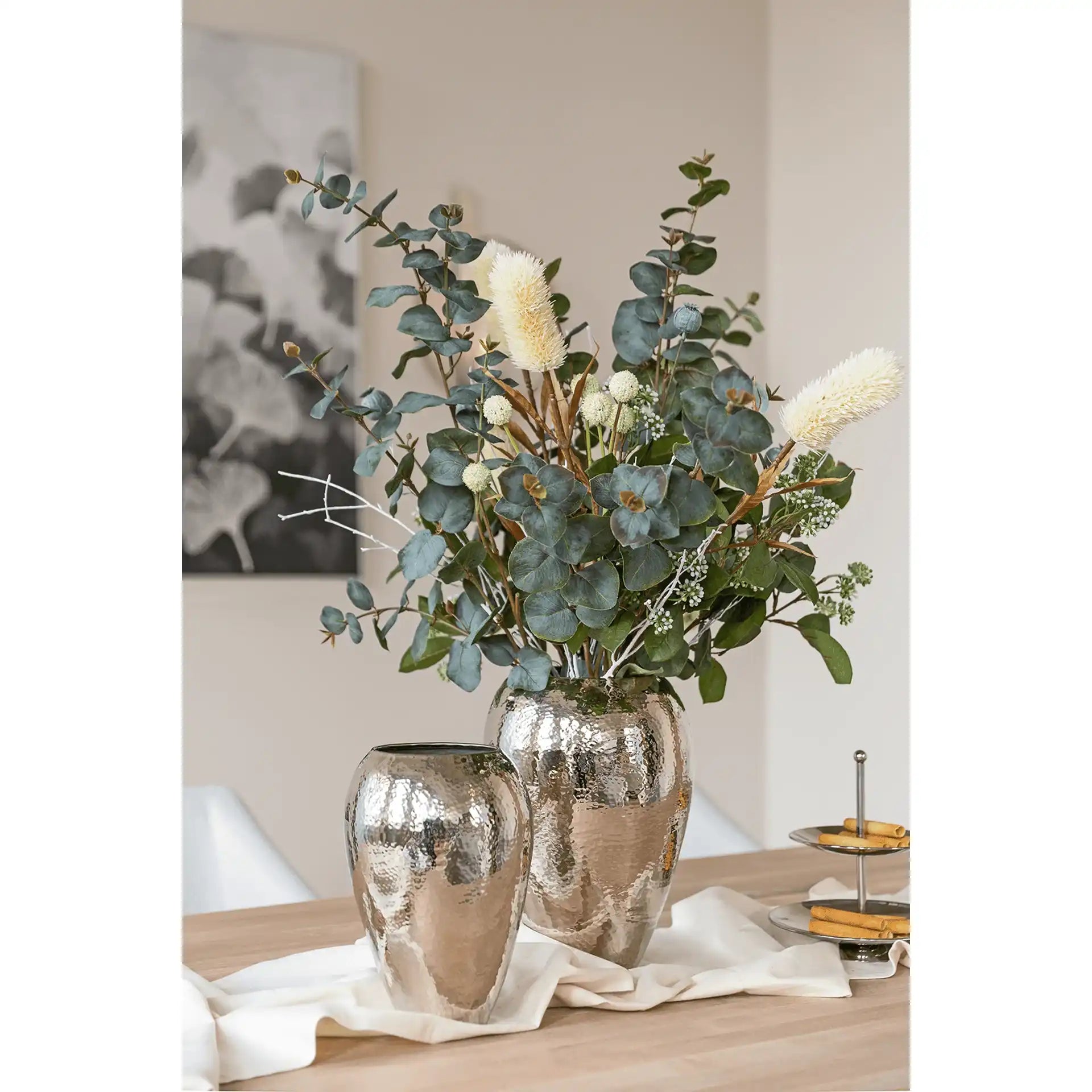 Malana Vase Blumenvase Handarbeit Mundgeblasen Bodenvase gehämmert - HomeDesign Knaus