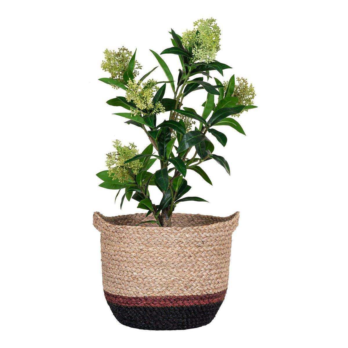 Mallow Basket - Korb aus Seegras, natur/braun, rund, Ø30x25 cm - HomeDesign Knaus