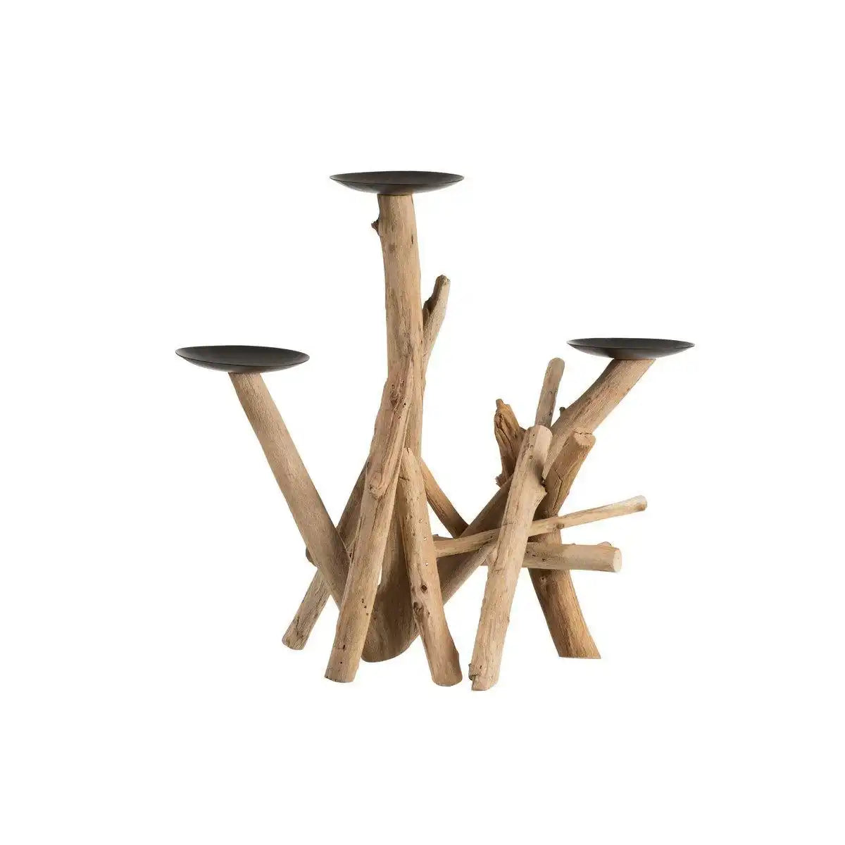 Mangoholz Kerzenhalter Natur 43 cm - HomeDesign Knaus