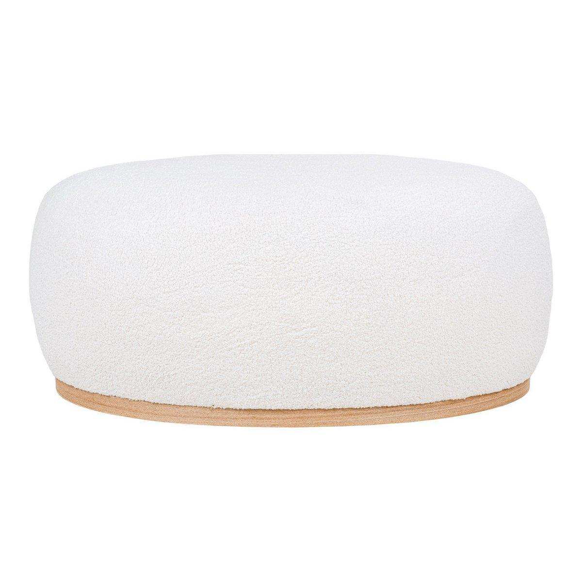 Manhattan Pouf - Pouf, lockig, weiß, 54,5x88,5x36 cm, HN1235 - HomeDesign Knaus
