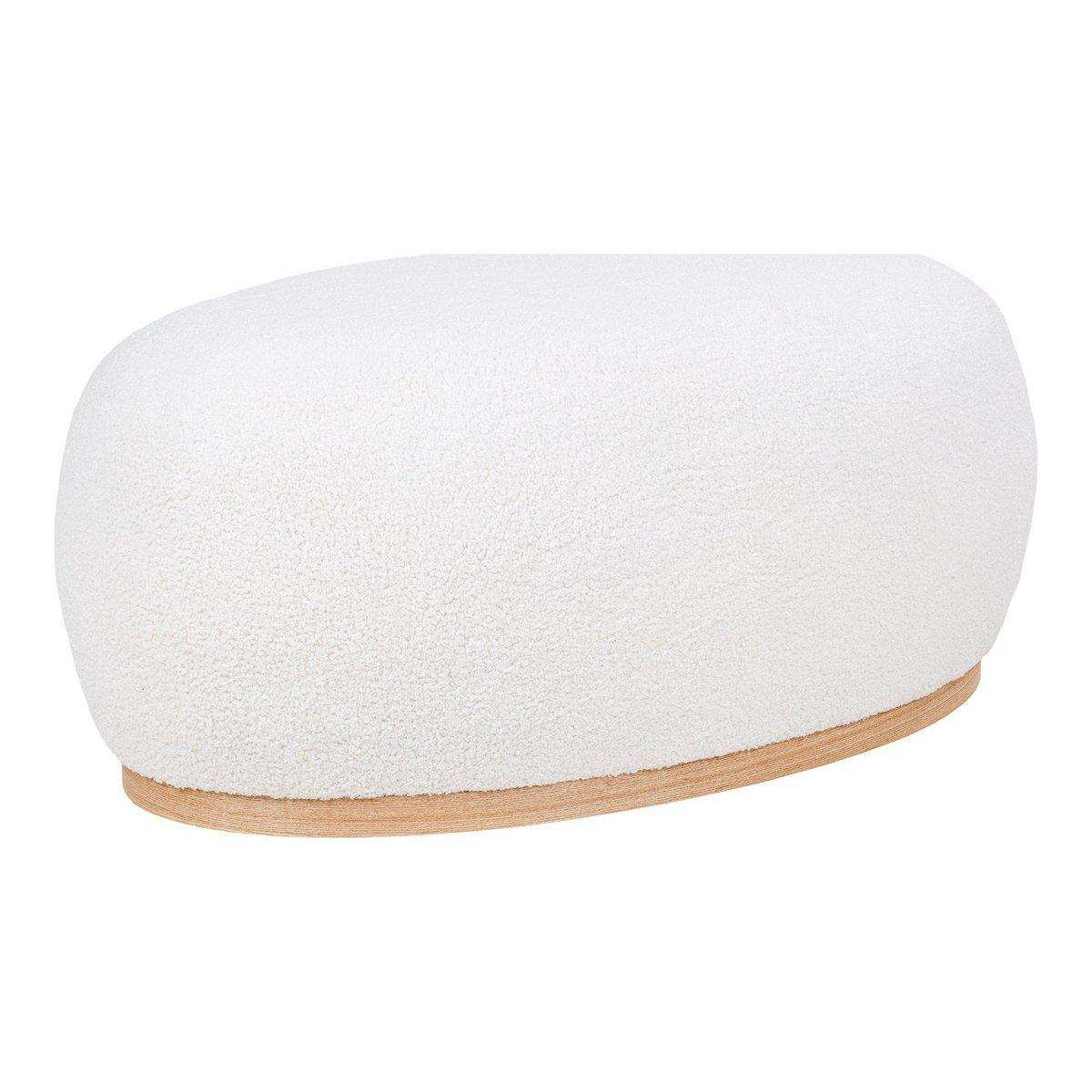 Manhattan Pouf - Pouf, lockig, weiß, 54,5x88,5x36 cm, HN1235 - HomeDesign Knaus