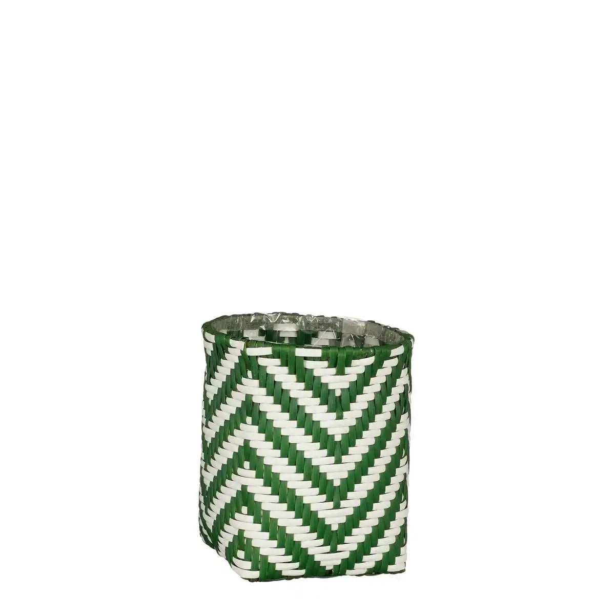 Merlijn Outdoor-Pflanzkorb – 3er-Set – H26 x Ø24 cm – recycelter Kunststoff – Dunkelgrün, Weiß - HomeDesign Knaus