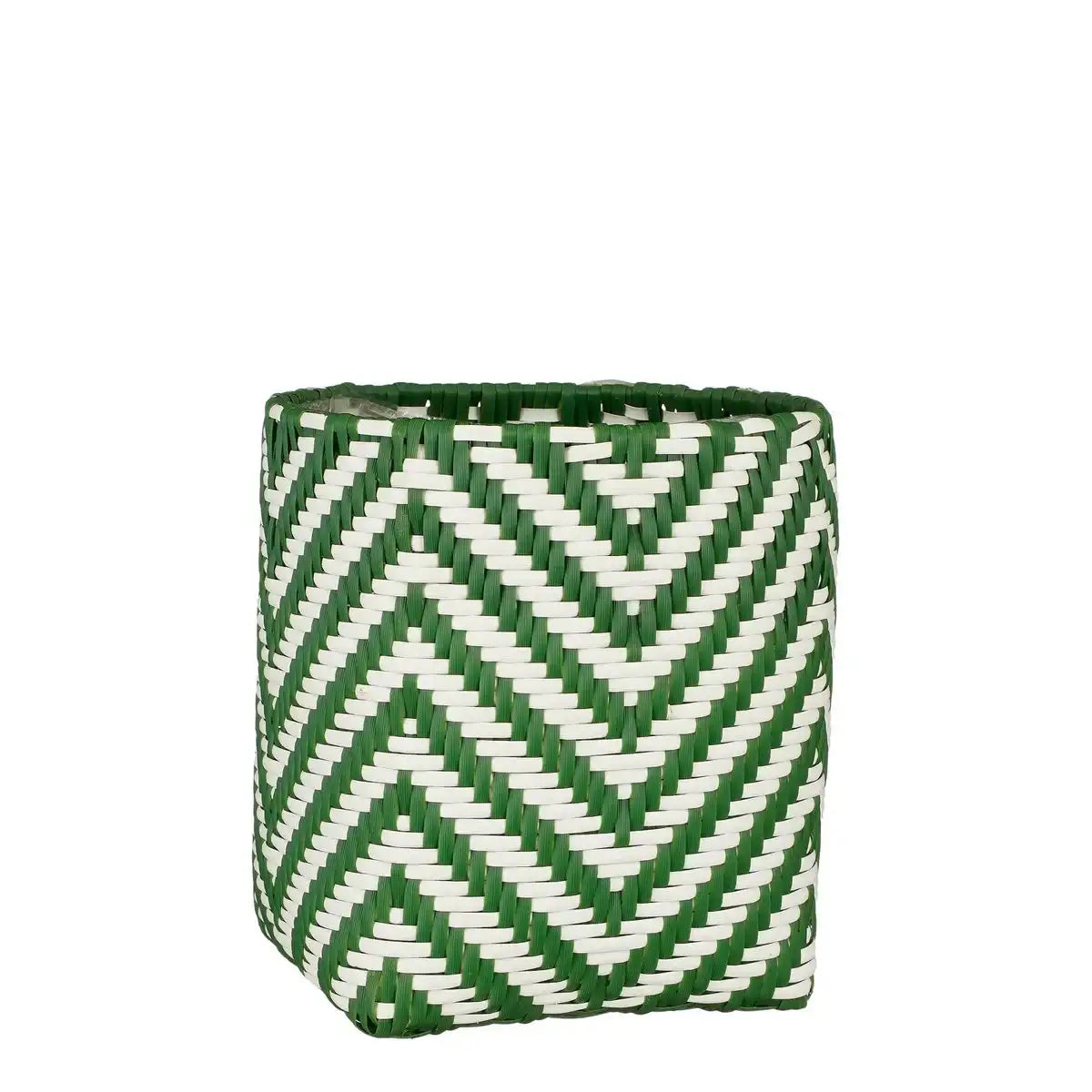 Merlijn Outdoor-Pflanzkorb – 3er-Set – H26 x Ø24 cm – recycelter Kunststoff – Dunkelgrün, Weiß - HomeDesign Knaus