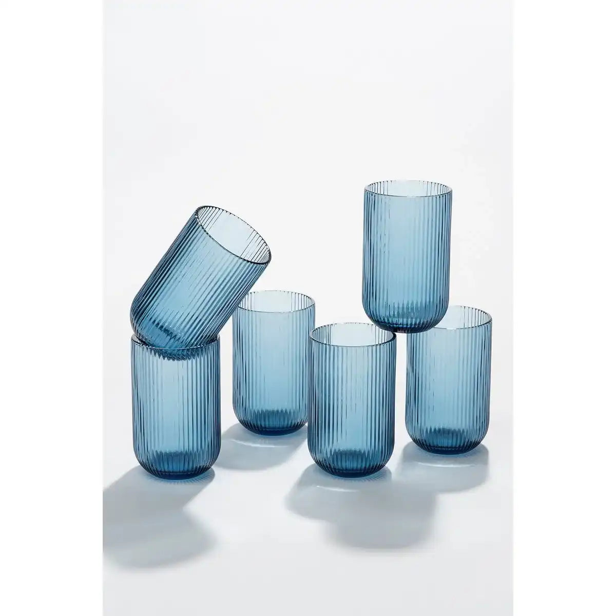 Merlot -Trinkglas - Set von 6 - 400 ml - Glas - Blau - HomeDesign Knaus