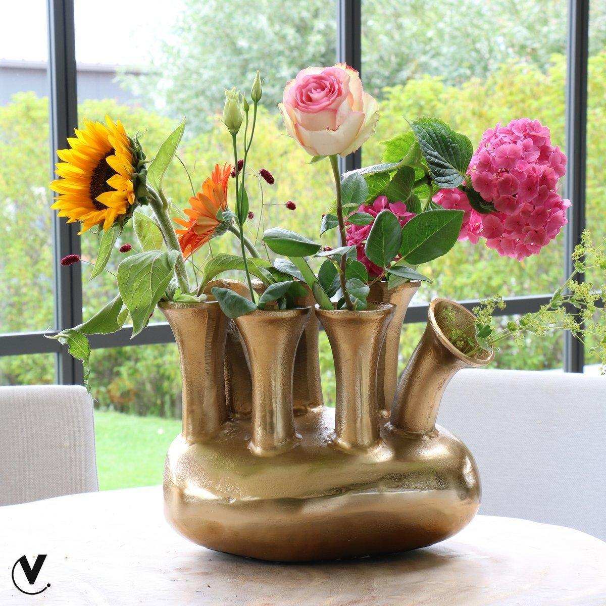 Metall Blumenvase Vase Designer Handarbeit - HomeDesign Knaus
