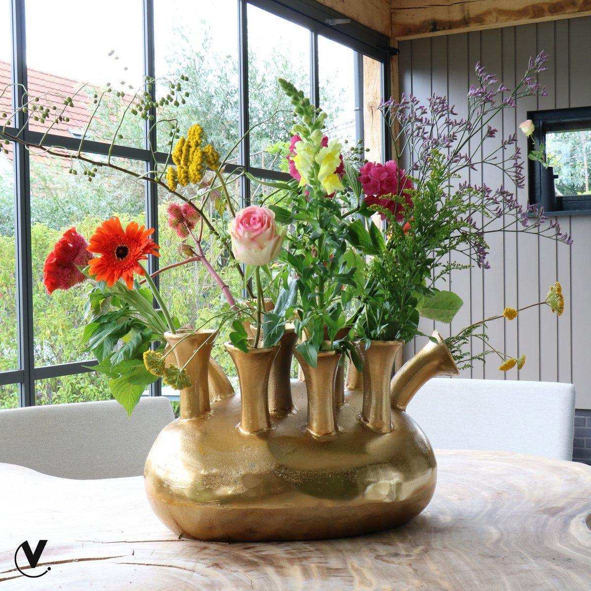Metall Blumenvase Vase Designer Handarbeit - HomeDesign Knaus