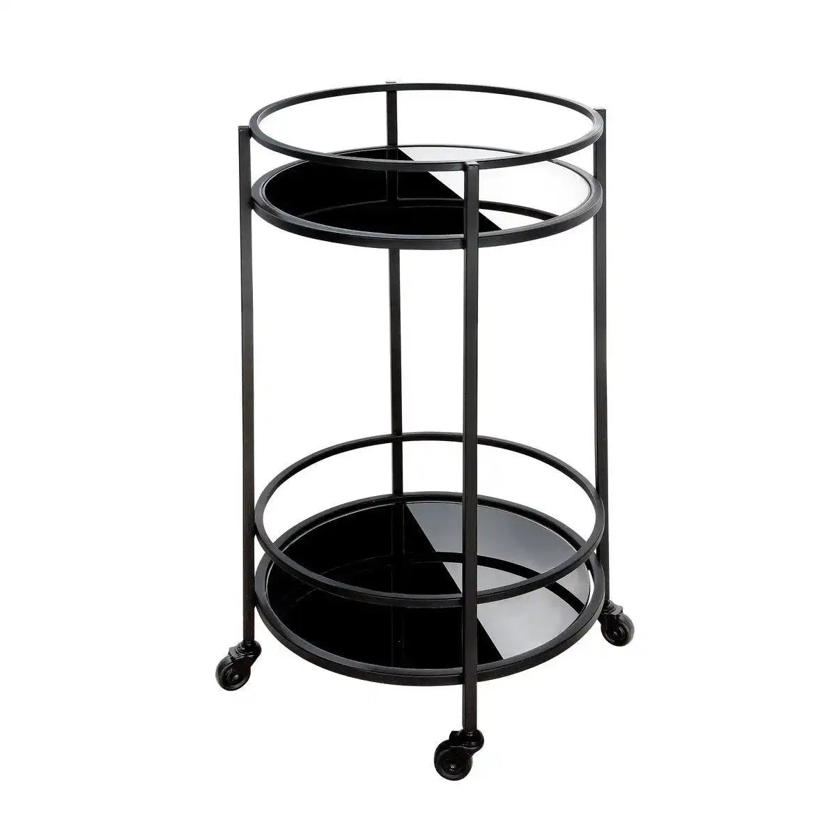 Metall Glas Servierwagen "Straight" schwarz - HomeDesign Knaus