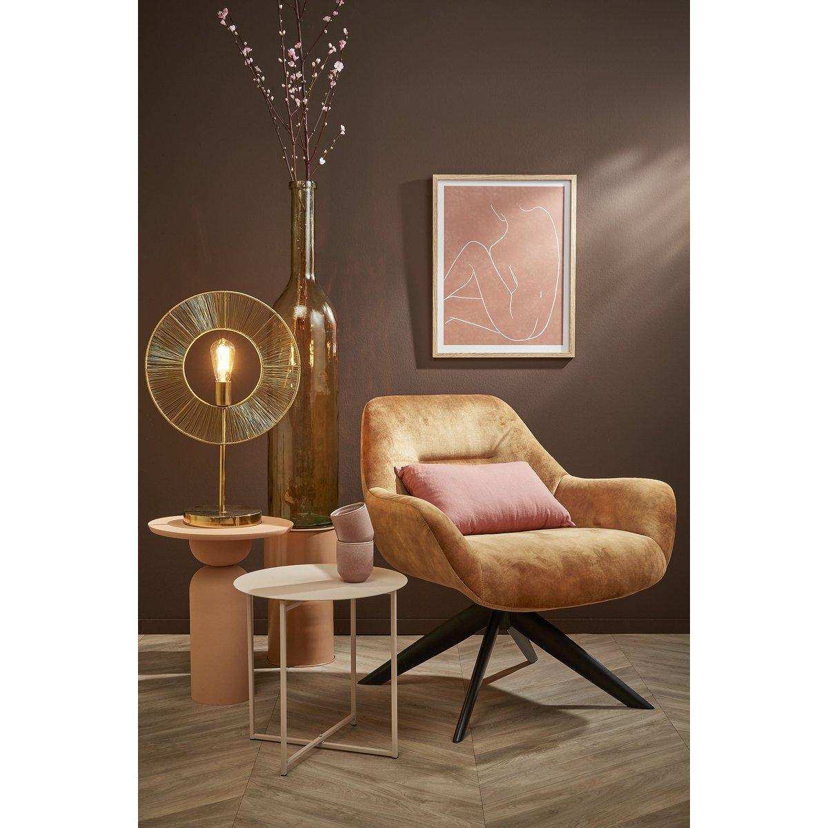 Mikki Beistelltisch – H40 x Ø40 cm – Metall – Altrosa - HomeDesign Knaus