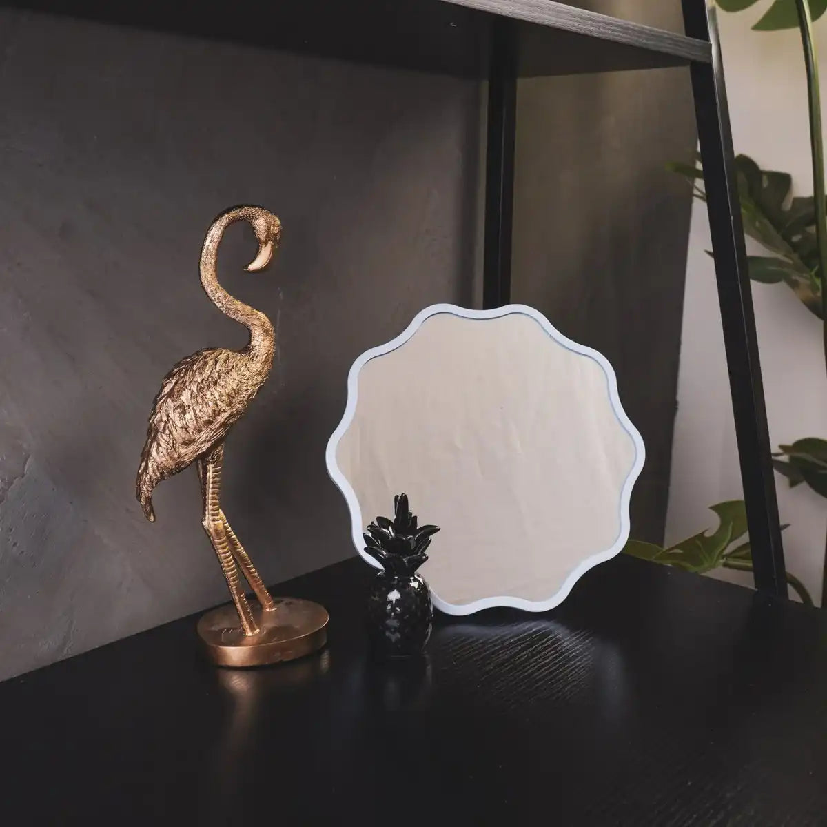 Mirror - Make -up Spiegelweben rund - Metall - Neongrün - 25x1x25 cm - HomeDesign Knaus