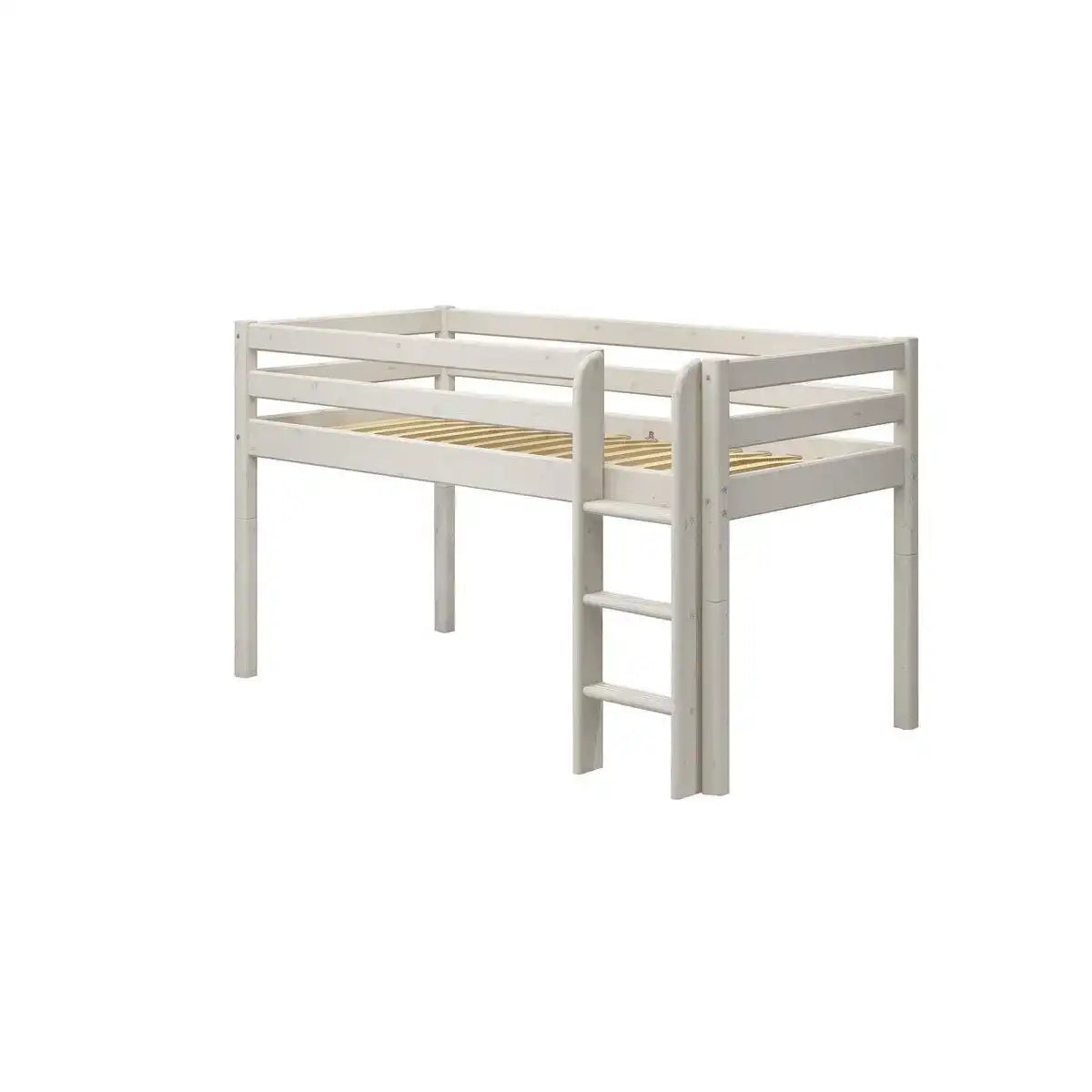 Mittelhohes Bett m. gerade Leiter - HomeDesign Knaus
