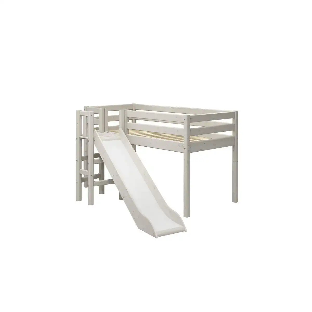 Mittelhohes Bett m. Plattform und Rutsche - HomeDesign Knaus