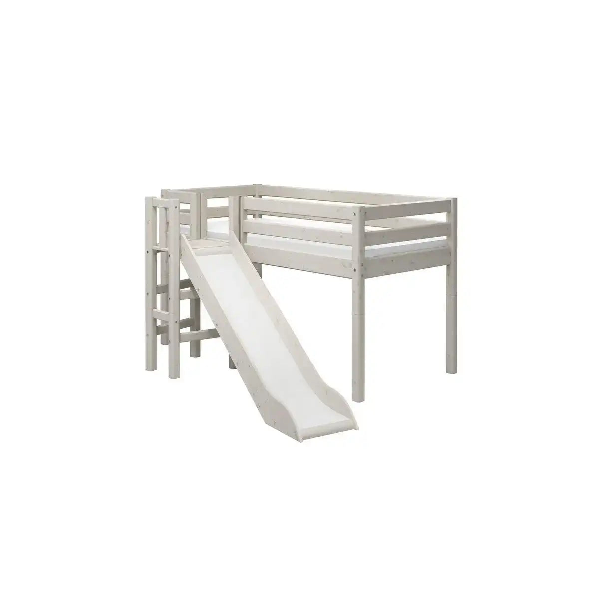 Mittelhohes Bett m. Plattform und Rutsche - HomeDesign Knaus