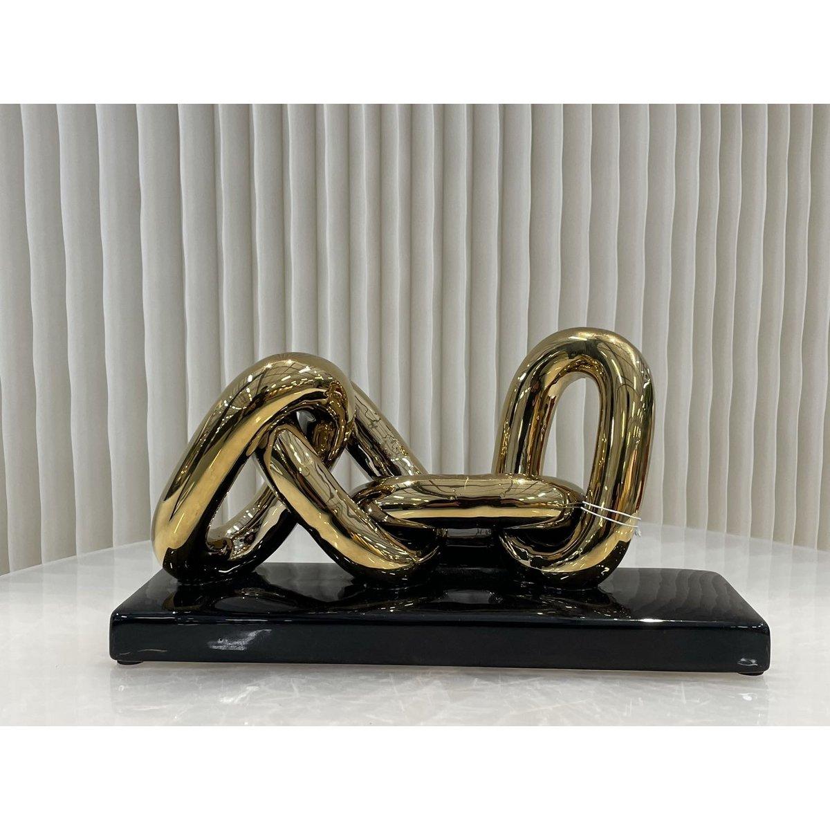 Modern Luxury Gold Skulptur Chain Tischdekoration Figur 28 cm - HomeDesign Knaus