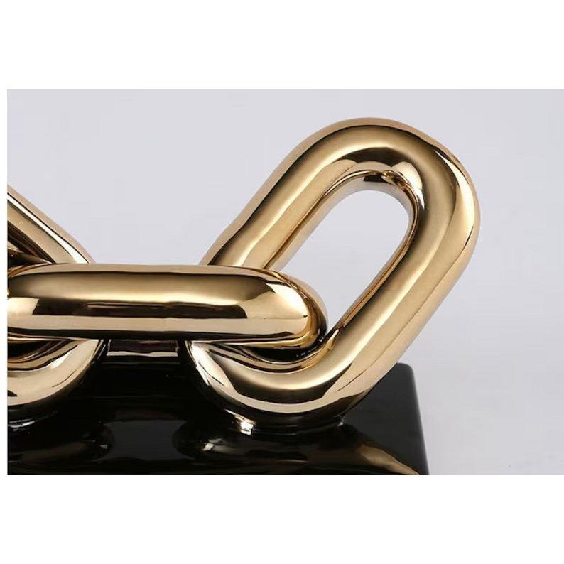 Modern Luxury Gold Skulptur Chain Tischdekoration Figur 28 cm - HomeDesign Knaus