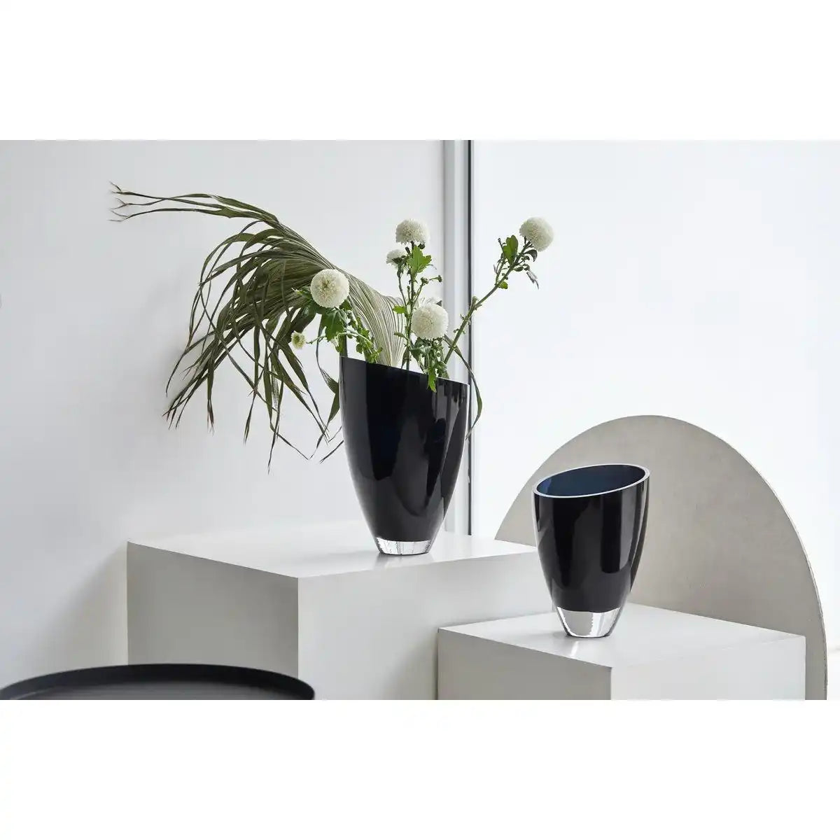 moderne Glasvase elegant dunkelblau, BULED25IB, 9mm Luxusglas - HomeDesign Knaus