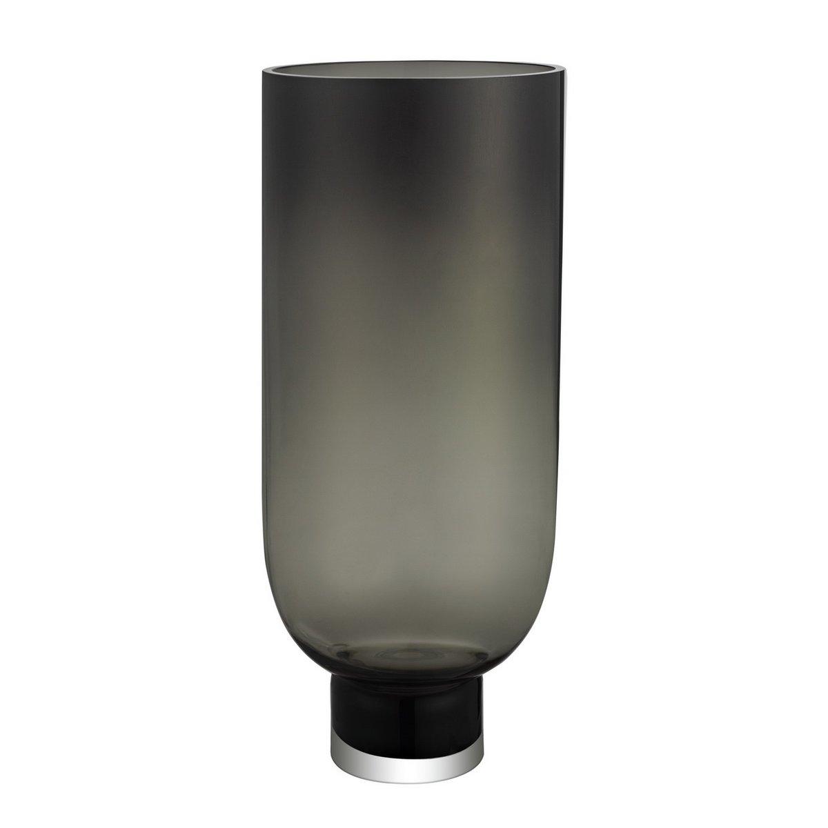 Moderne Luxus-Vase aus 9 mm dickem Glas, dunkelgrau, nüchternes Design, sehr groß, OMAHA36GR - HomeDesign Knaus