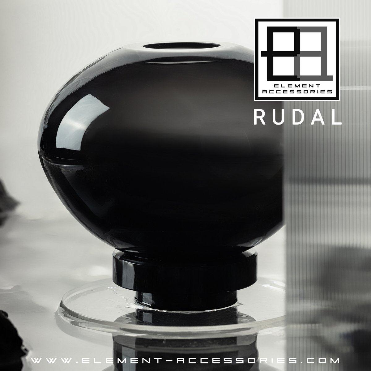 Moderne Vase, innovatives Design, schwarzes High-End-Glas. RUD30 - HomeDesign Knaus