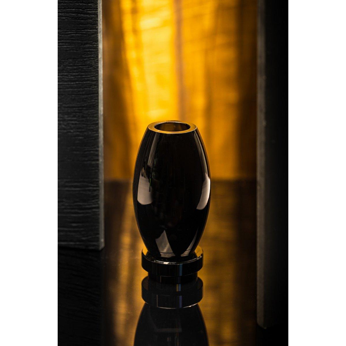 Moderne Vase, innovatives Design, schwarzes High-End-Glas. RUD30 - HomeDesign Knaus