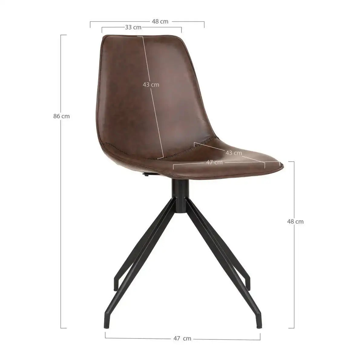 Monaco Esszimmerstuhl mit Drehgelenk – Braun – 2er-Set - HomeDesign Knaus