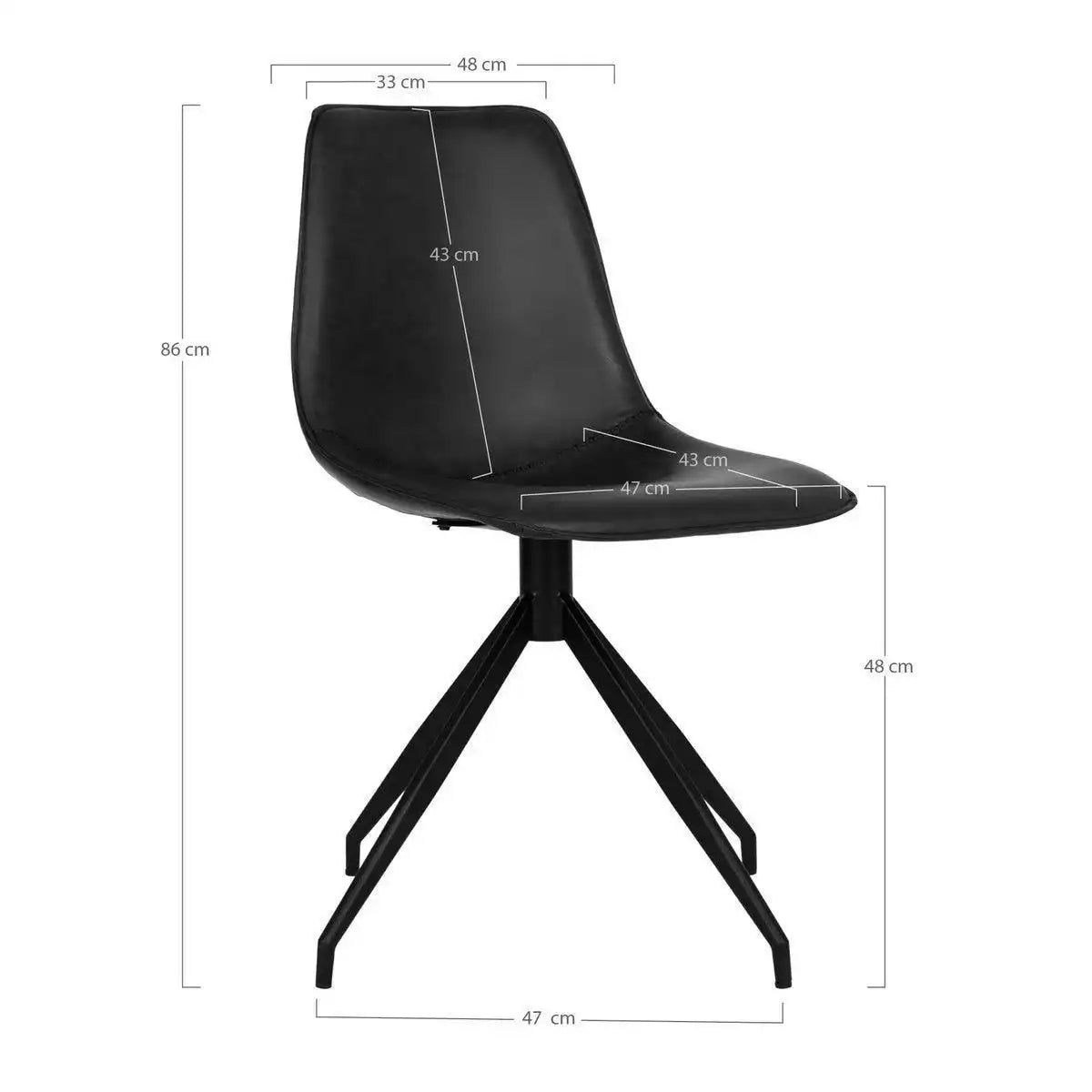 Monaco Esszimmerstuhl mit Drehgelenk – Schwarz – 2er-Set - HomeDesign Knaus