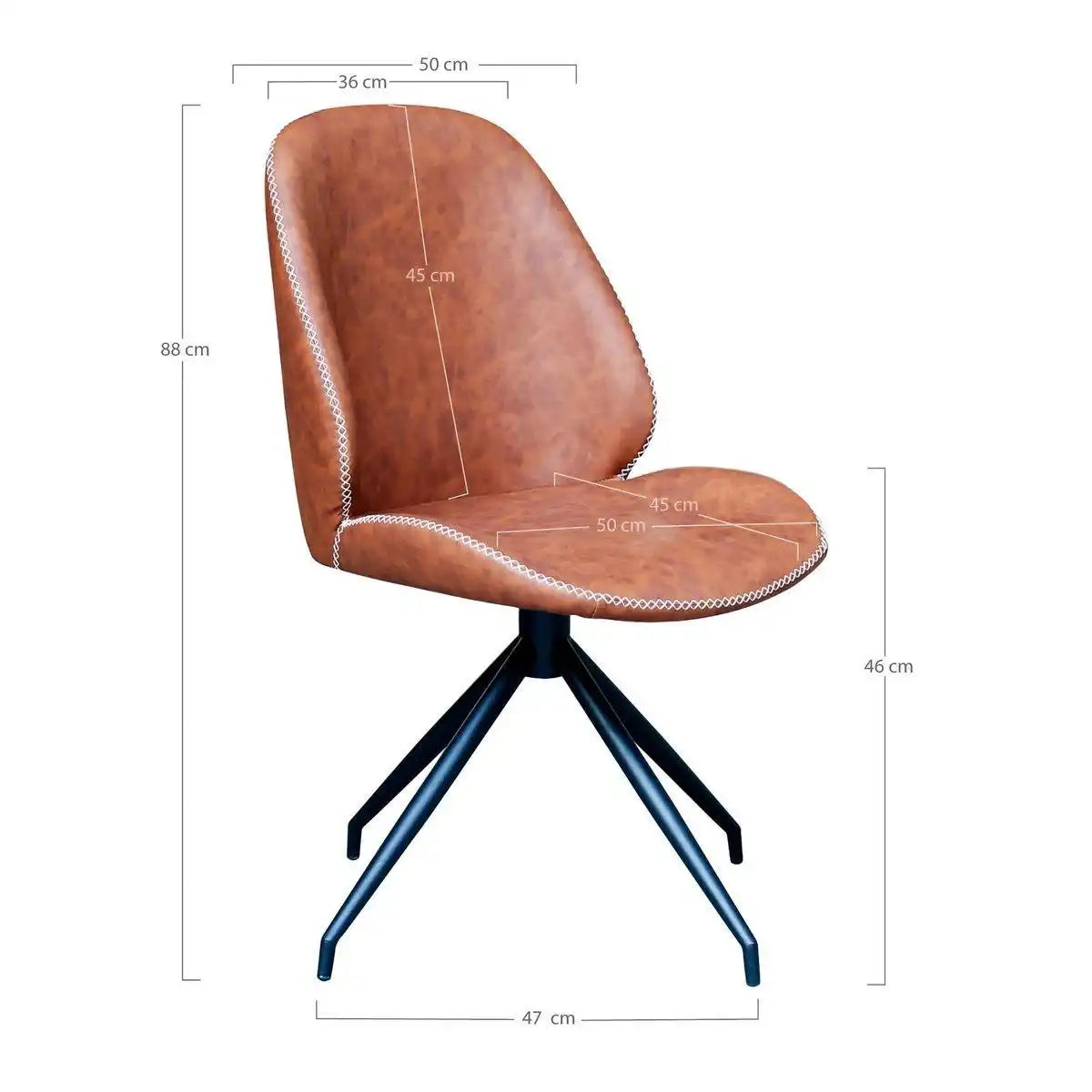 Monte Carlo Esszimmerstuhl mit Drehgelenk – Braun – 2er-Set - HomeDesign Knaus