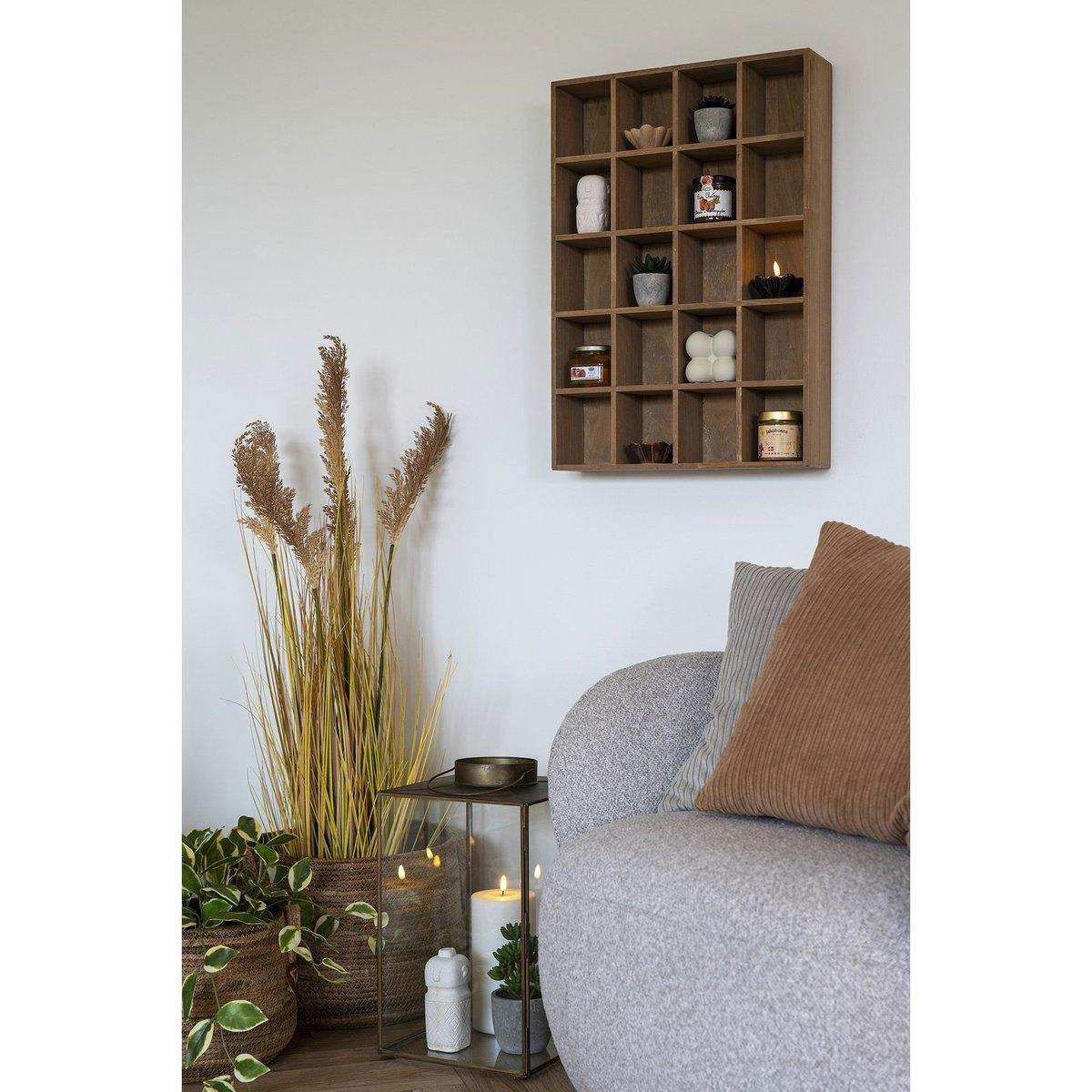 Moss Wandregal – Naturbraun, Kiefernholz, 44 x 10 x 63 cm - HomeDesign Knaus