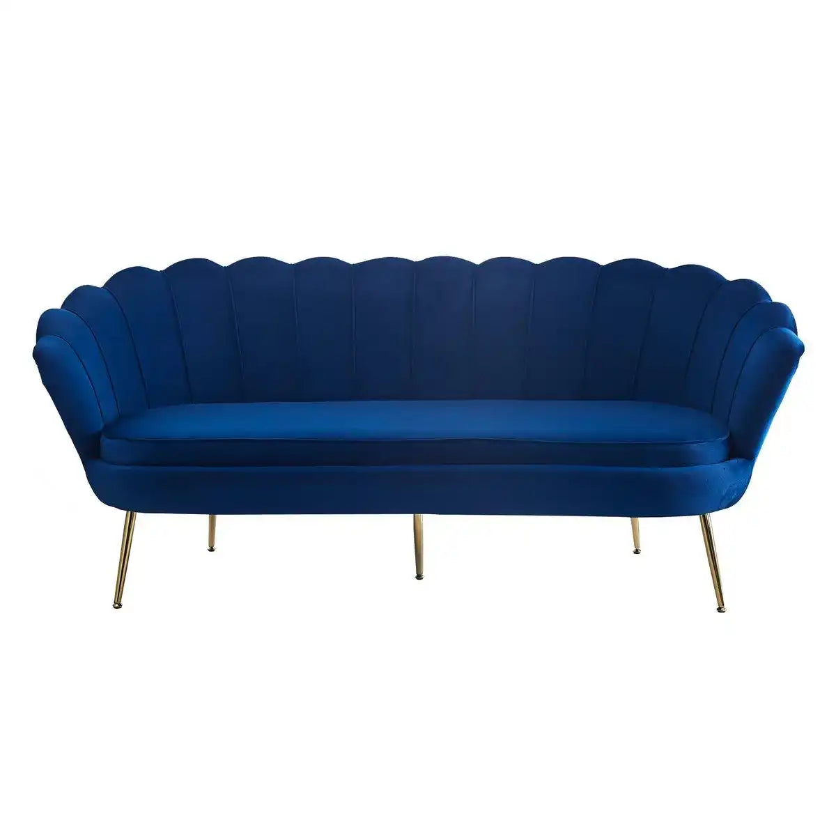 Muschelsofa 3-Sitzer aus Samt Dunkelblau - HomeDesign Knaus