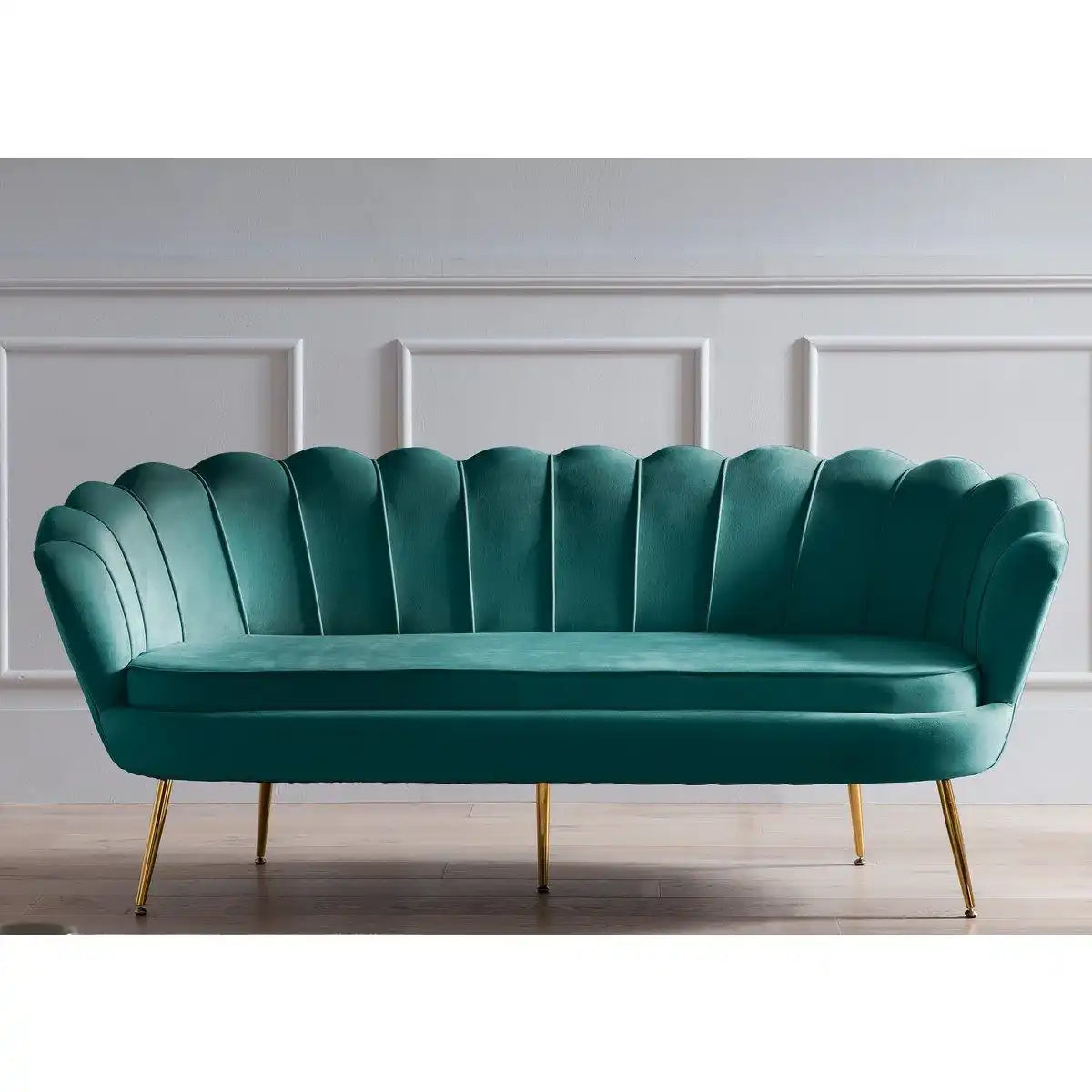 Muschelsofa 3-Sitzer aus Samt Grün - HomeDesign Knaus