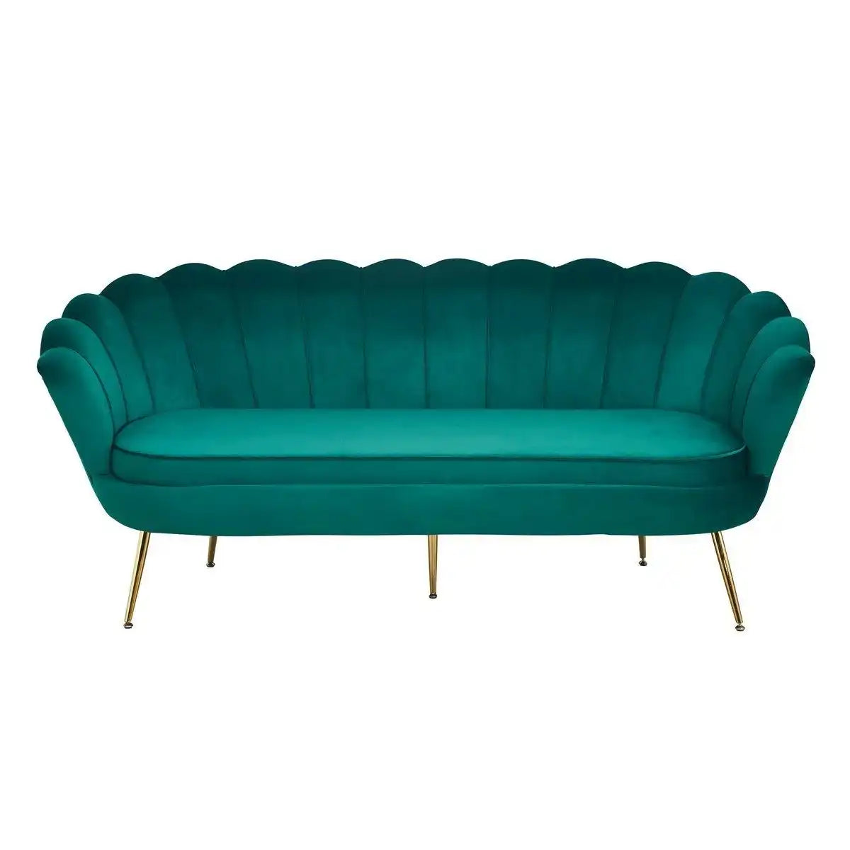 Muschelsofa 3-Sitzer aus Samt Grün - HomeDesign Knaus