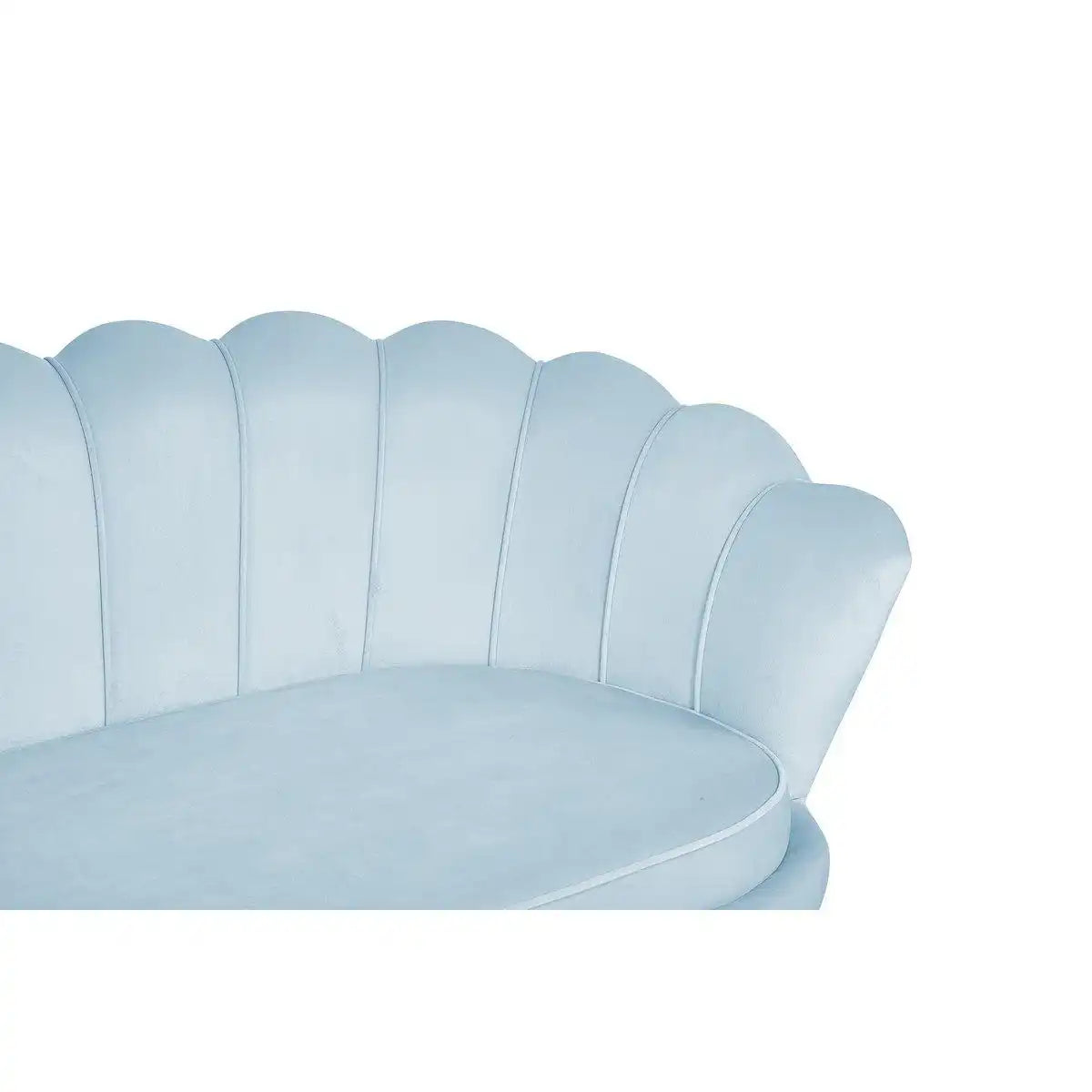 Muschelsofa 3-Sitzer aus Samt Hellgrau - HomeDesign Knaus