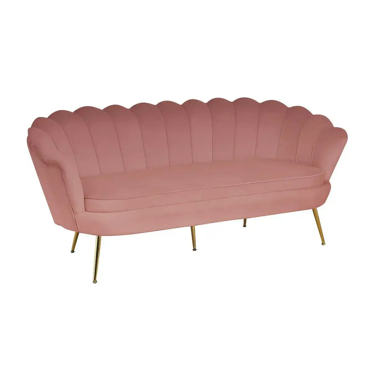 Muschelsofa 3-Sitzer aus Samt Rose - HomeDesign Knaus