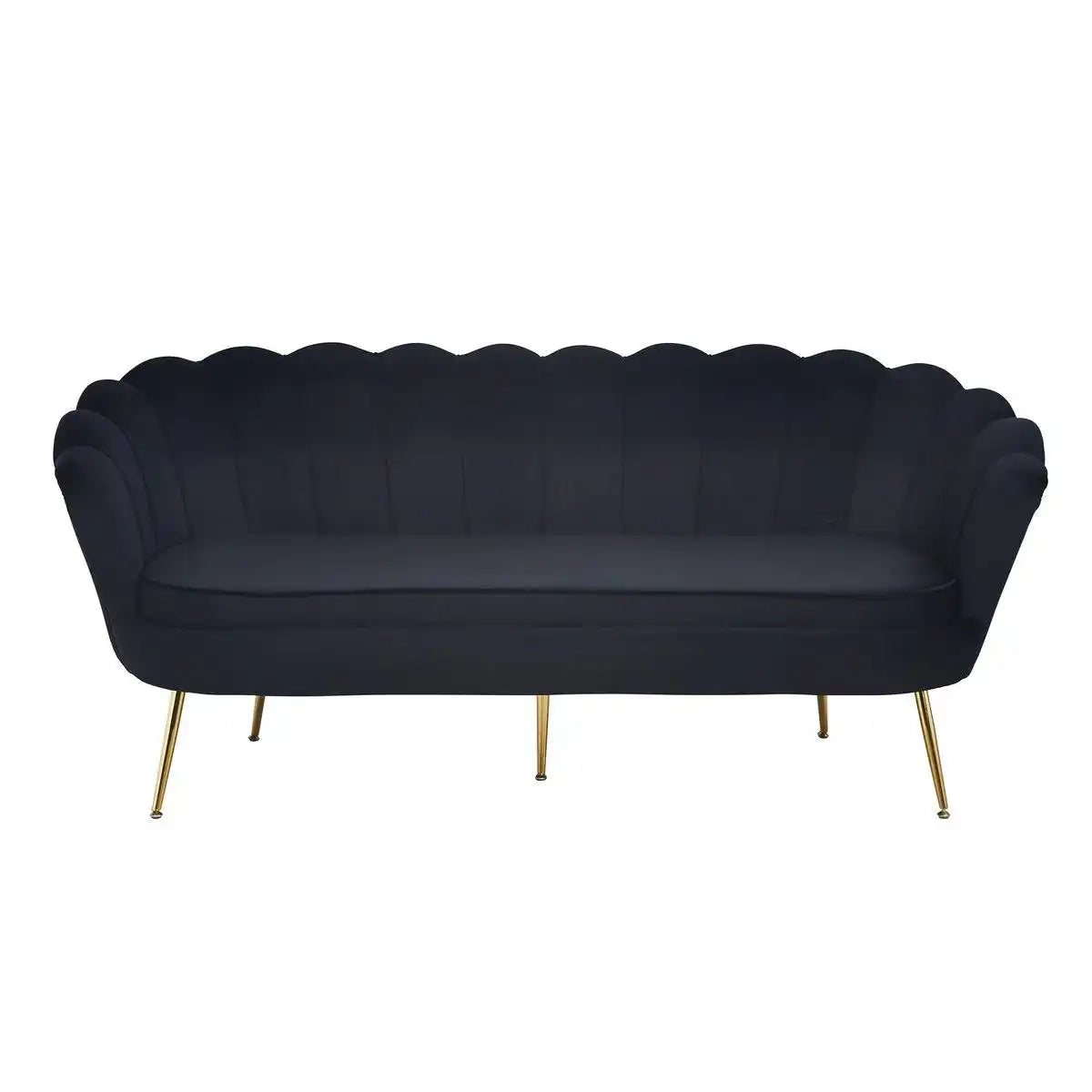 Muschelsofa 3-Sitzer aus Samt Schwarz - HomeDesign Knaus