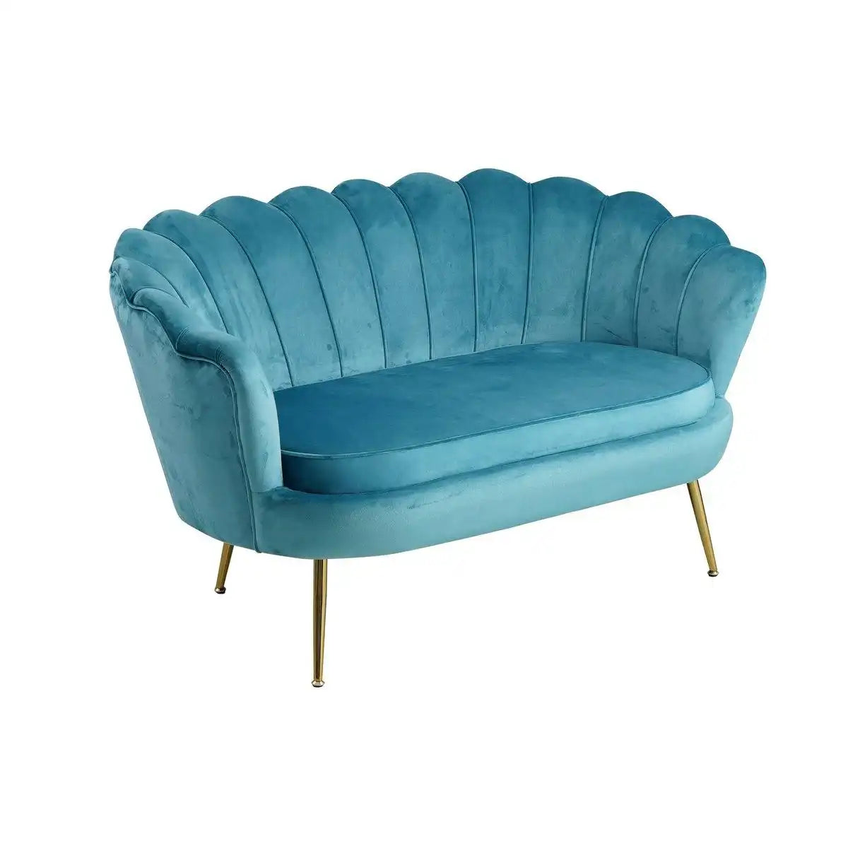 Muschelsofa aus Samt Blau - HomeDesign Knaus