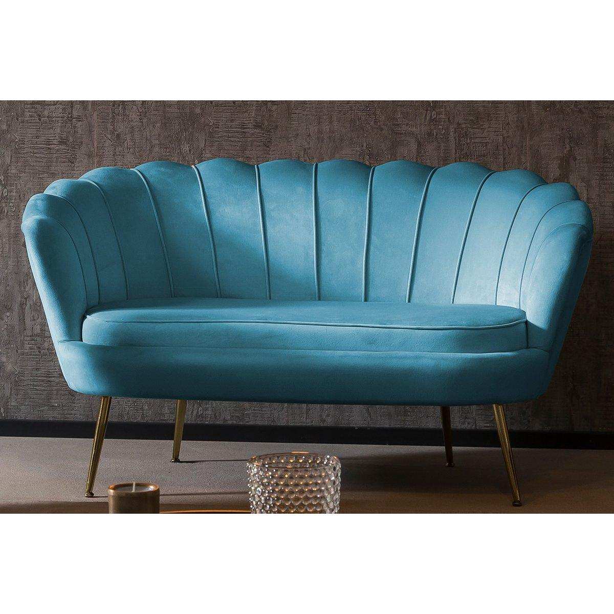 Muschelsofa aus Samt Blau - HomeDesign Knaus